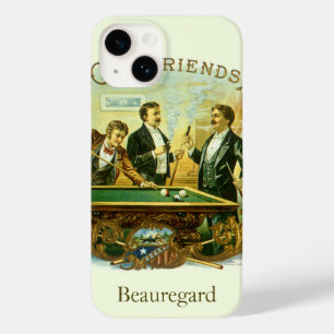 Vintage Cigar Label Art, Klubb Friends Billiards