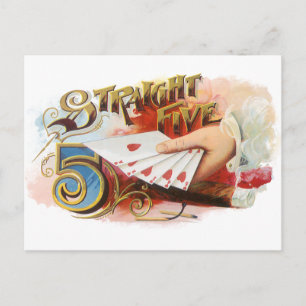Vintage Cigar Label Art Rak Tömning med hörn Vykort