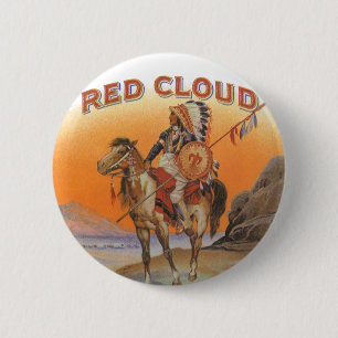 Vintage Cigar Label Art, Red Cloud Indian on Horse Knapp