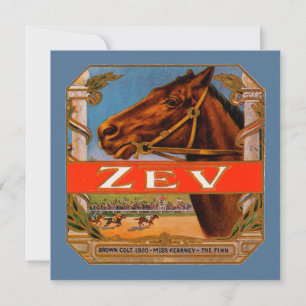 Vintage cigaretikett, Zev tävlingshästar Brun hing