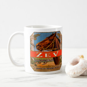 Vintage cigaretikett, Zev tävlingshästar Brun hing Kaffemugg