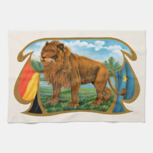 Vintage Cigaretikettskonst, Lejon, Djungelns Kung Kökshandduk