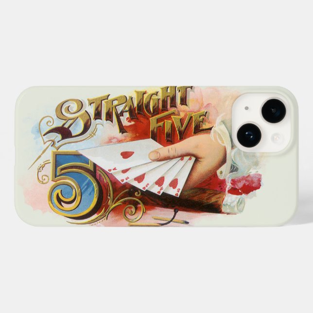 Vintage Cigaretikettskonst Straight Flush med hjär (Baksida (horisontell))