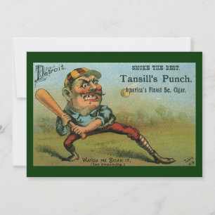 Vintage cigarettetikett, Sportbaseboll Tansill Pun
