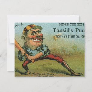 Vintage cigarettetikett, Sportbaseboll Tansill Pun