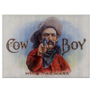 Vintage Cigarrettetikett Konst, Cowboy Träffar Mål