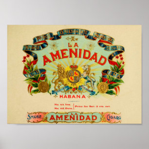 Vintage Cigarrlåsetikett Poster