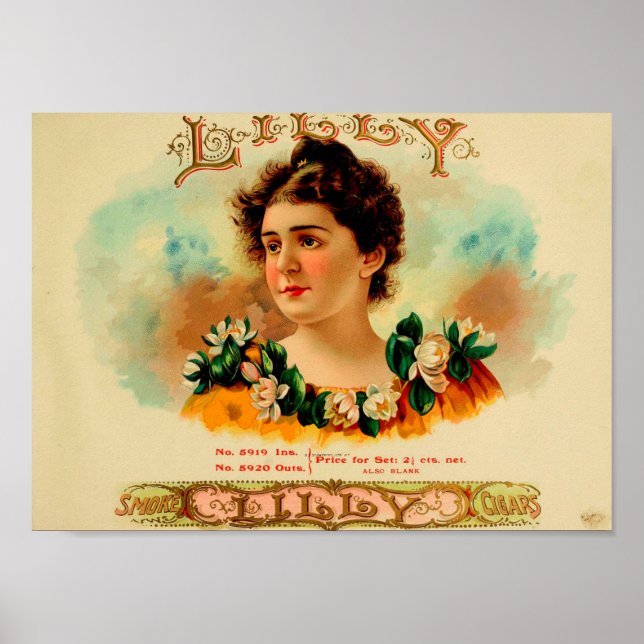Vintage Cigarrlåsetikett Poster (Framsidan)