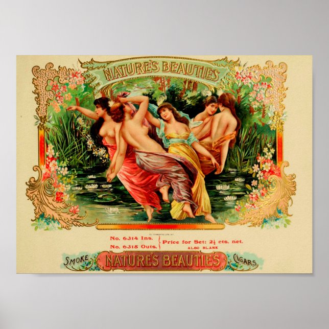 Vintage Cigarrlåsetikett Poster (Framsidan)