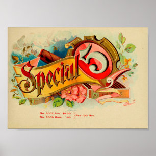 Vintage Cigarrlåsetikett Poster