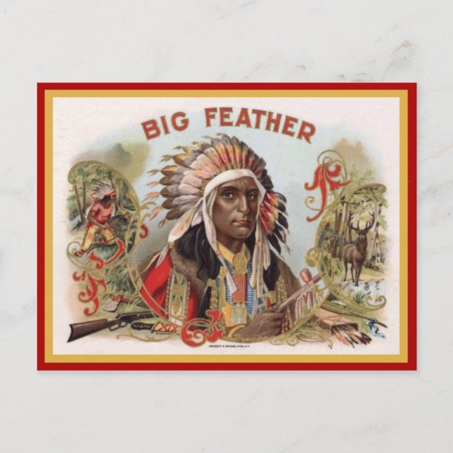 Vintage Cigarrlåsetikett Vykort (Framsida)