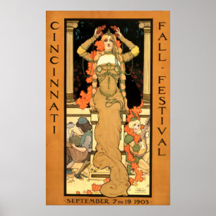 Vintage Cincinnati fallfestival Poster