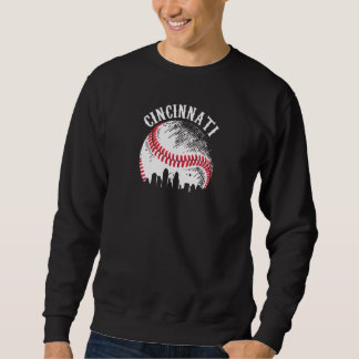 Vintage Cincinnati Stadens Baseboll Hos Lång Ärmad Tröja