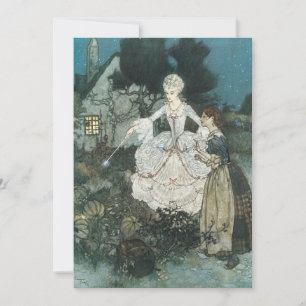 Vintage Cinderella Fairy Godmor av Edmund Dulac Inbjudningar