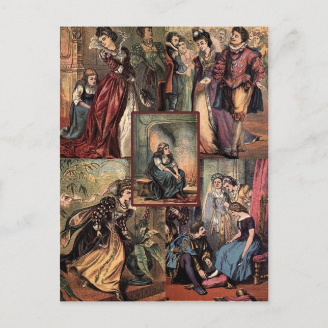 Vintage Cinderella-julklapp Helg Vykort (Framsida)