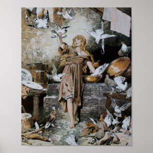 Vintage Cinderella Matande fåglar Poster