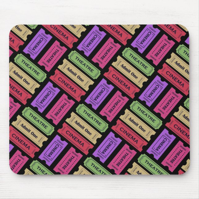 Vintage Cinema & Theatre Ticket Stubs Pattern Musmatta (Framsidan)
