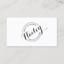 Vintage Circle Frimärke Logotyp Makeup och Beauty Visitkort
