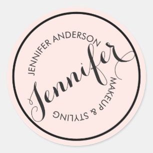 Vintage Circle Frimärke Logotyp Makeup och skönhet Runt Klistermärke
