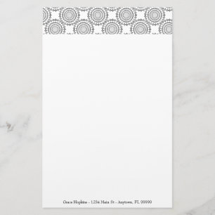 Vintage Circle Mönster Personlig Stationery Brevpapper