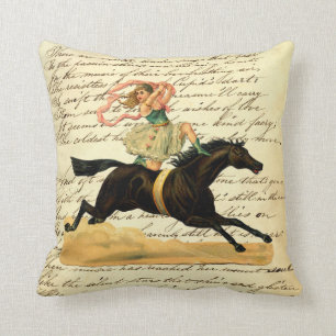 Vintage Circus Acrobat Girl Kudde