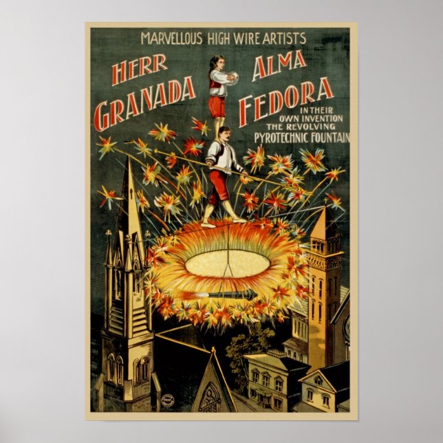 Vintage Circus Ad Poster (Framsidan)