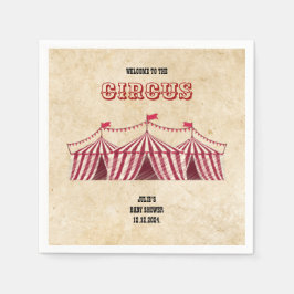 Vintage Circus Baby Shower Decor Retro Carnival Pa Pappersservett