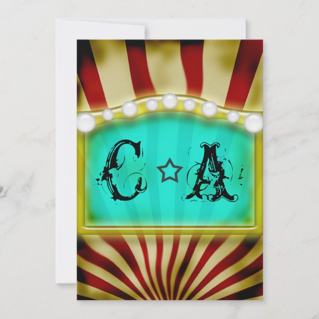 Vintage Circus Big Top bröllopsinbjudning Inbjudningar (Framsida)