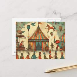 Vintage Circus Big Top-kollage Vykort