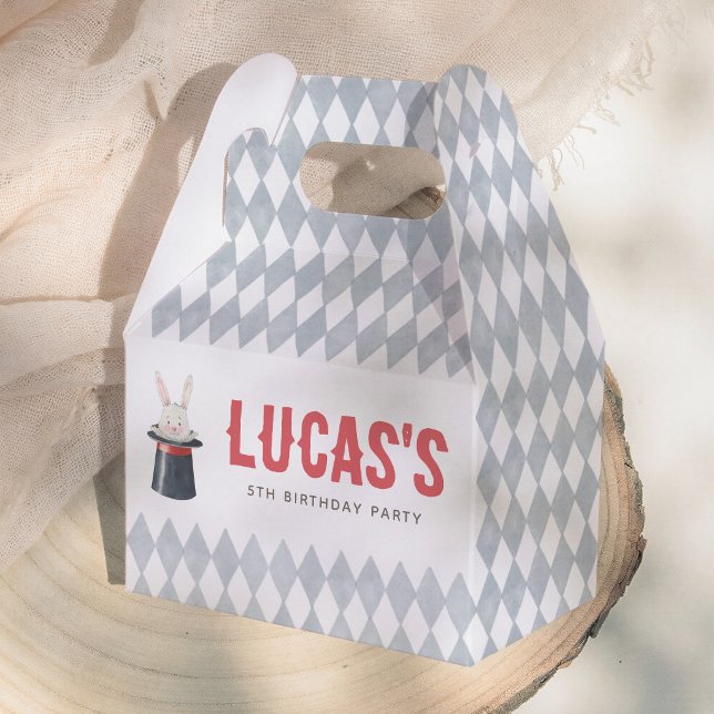 Vintage Circus Bunny Boy Birthday Party Presentaskar (Skapare uppladdad)