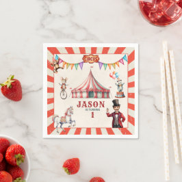 Vintage Circus Carnival Birthday Pappersservett