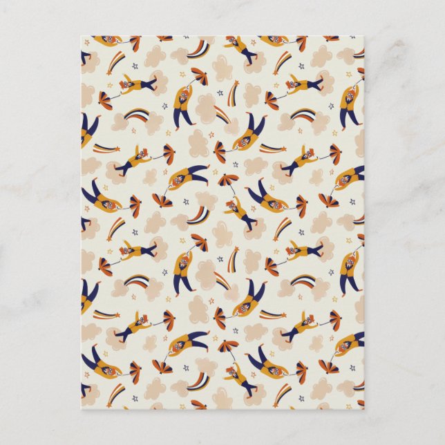 Vintage Circus Carnival Clown Party Meddelande Vykort (Framsida)