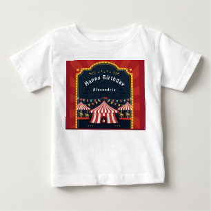 Vintage Circus Carnival Red Grattis på födelseda T Shirt