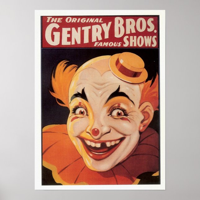 Vintage Circus Clown Poster (Framsidan)