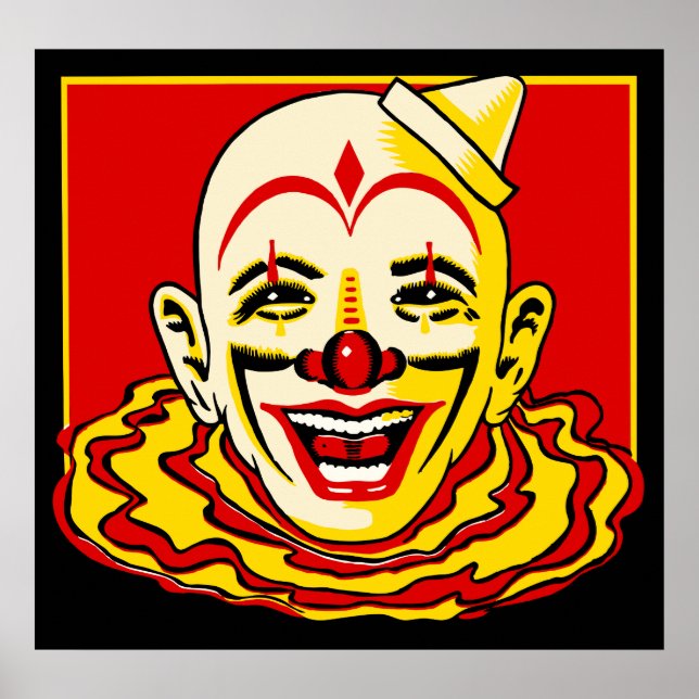 Vintage Circus Clown Poster (Framsidan)