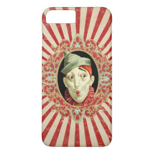 Vintage Circus Clown with Red Distress Rand