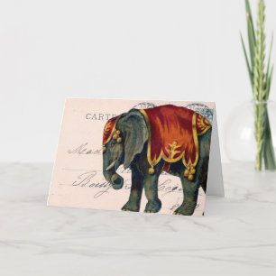 Vintage Circus Elephant Kort