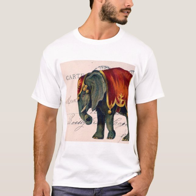 Vintage Circus Elephant T Shirt (Framsida)