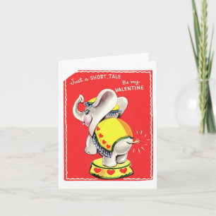Vintage Circus Elephant Valentine Kort