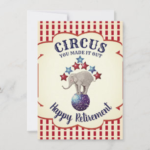 Vintage Circus Elephants Funny Pension Kort