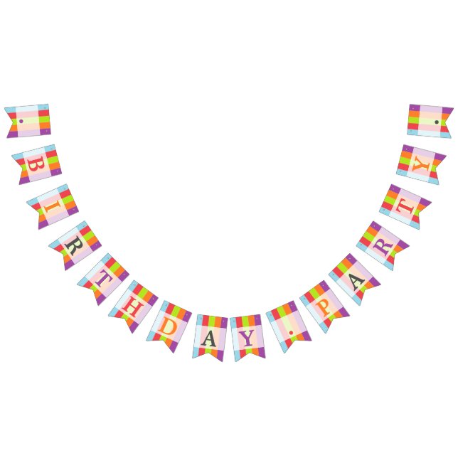 Vintage Circus Färg Födelsedagsfest Vimplar (Alla)