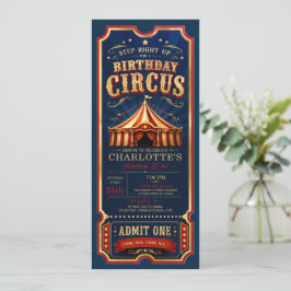 Vintage Circus Födelsedagsbiljett Admit One Inbjudningar