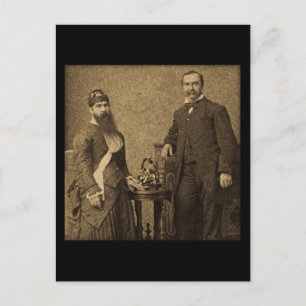 Vintage Circus-Freaken Beared Dam Vykort