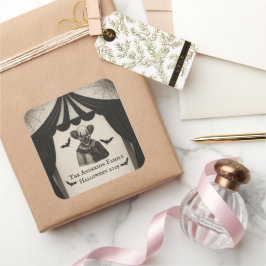 Vintage Circus | Haunval Theme Halloween Fyrkantigt Klistermärke