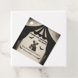 Vintage Circus Haunval Theme Halloween Gåvor Etiketter