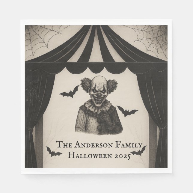 Vintage Circus | Haunval Theme Halloween Pappersservett (Framsidan)