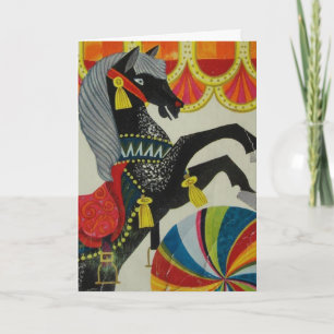 Vintage Circus Horse Kort