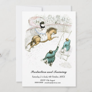 Vintage Circus Horse Ringmaster Fransk Illustrated Inbjudningar