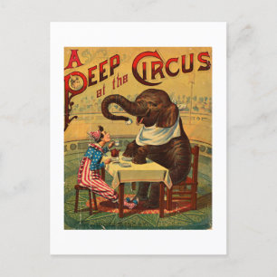Vintage Circus Illustration Art Gamla antiken Helg Vykort