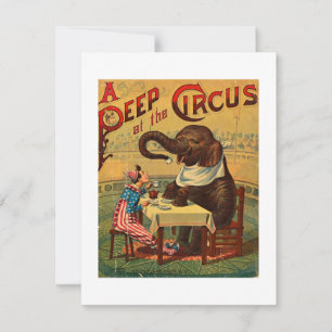 Vintage Circus Illustration Art Gamla antiken Kort